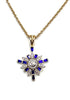 14k Gold Star of Bethlehem with Sapphire & Diamond Necklace